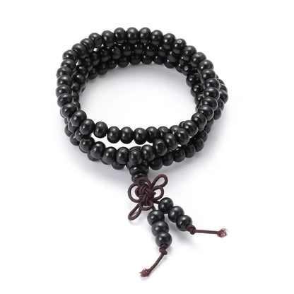 Luckacco 1Pc Wood Bead New Buddha Bracelet Buddhist  Bangle Prayer Beads Copper Coin Women Men Lucky Religion Bracelets Charm Jewelry