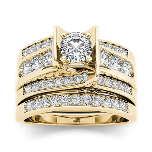 Luckacco Luxury Marquis Cut Droplet Ring Women's Gorgeous Anniversary Party Jewelry Noble  Fashion Engagement Ceremony Accessories