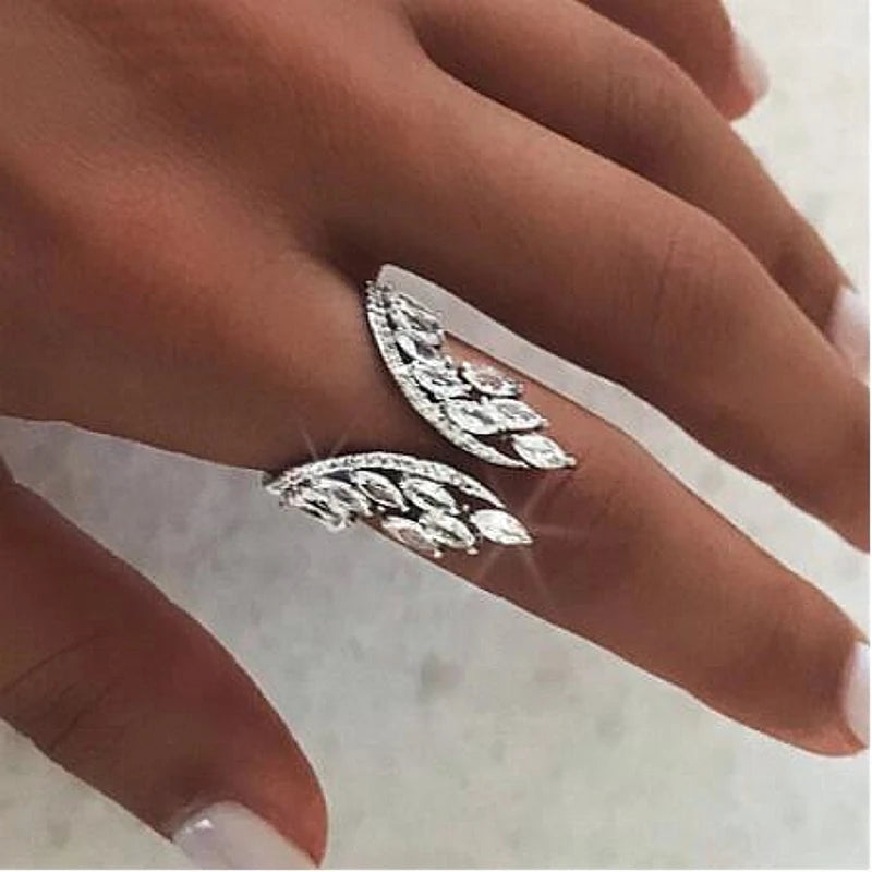 luckacco luxury water drop lab emerald sapphire open ring exquisite silver 925 banquet finger rings valentine's day gifts