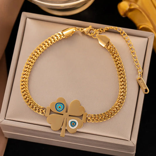 Luckacco 2024 Trendy Creative Personality Gold Color Stainless Steel World Tree Bracelet for Women Luxury Inlay Crystal Bangle Jewelry