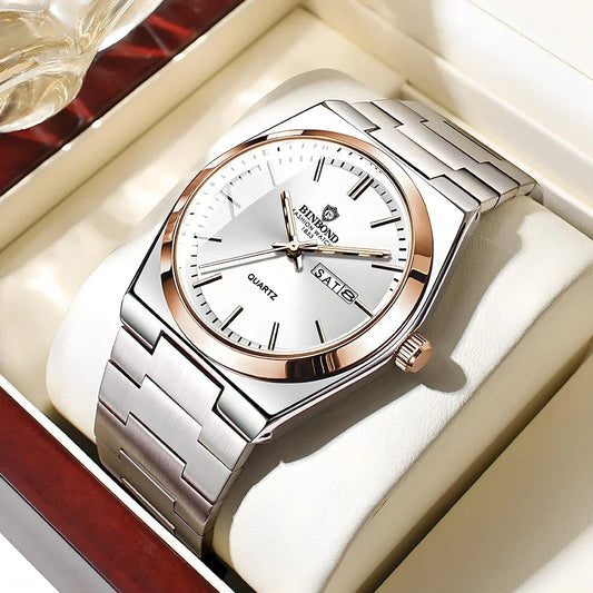 Luckacco New Casual Business Fashion Quartz Wristwatches Movement Silver Clock Men Luxury Watch Automatic Watches Mens Gifts Reloj Hombre
