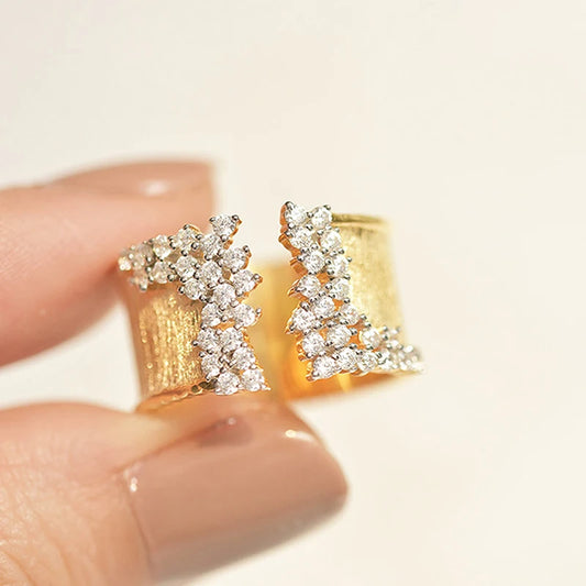 Luckacco daily picks Geometric Shaped Women Rings with Marquise Cubic Zirconia Exquisite Female Accessories for Wedding Party Fashion Jewelry