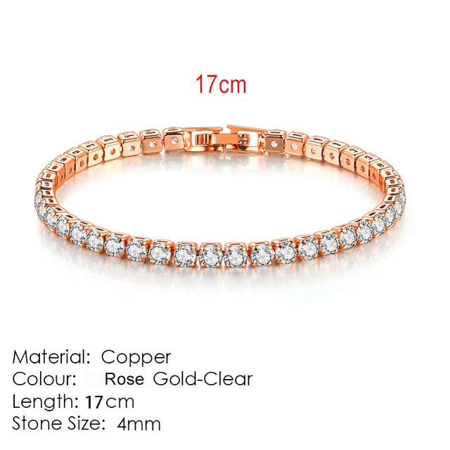 luckacco fashion multicolor tennis bracelet for women 2.5/3/4/5mm zirconia charm designer tennis chain men bracelet wedding jewelry kc128