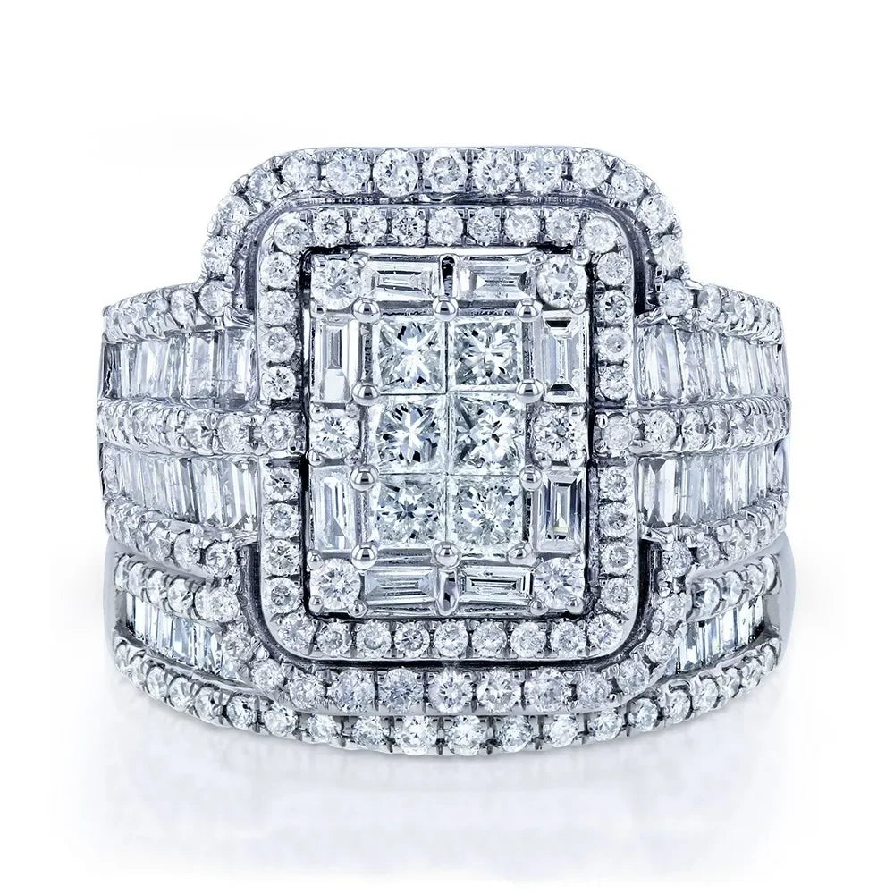 luckacco luxury marquis cut droplet ring women's gorgeous anniversary party jewelry noble  fashion engagement ceremony accessories