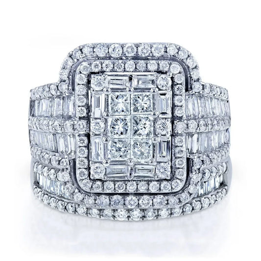 Luckacco Luxury Marquis Cut Droplet Ring Women's Gorgeous Anniversary Party Jewelry Noble  Fashion Engagement Ceremony Accessories