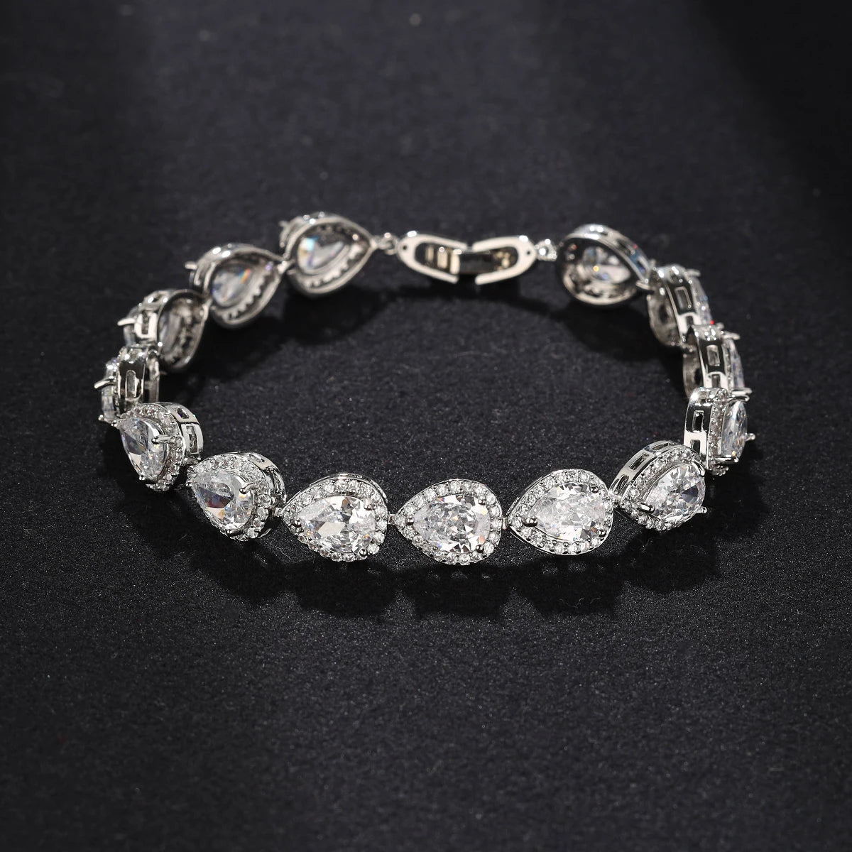 luckacco micro inlaid exquisite aaa drop zircon bracelet feminine bridal wedding dress hand ornament