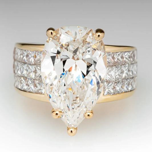 Luckacco New Retro Women Square Royal Princess Stylish Wedding Ladies Finger Ring  Pretty Gift Valentine's Surprise For Wife