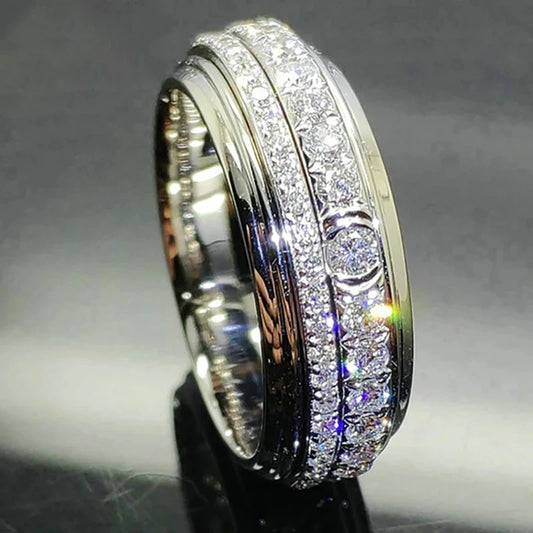 Luckacco daily picks Creative Promise Rings AA Cubic Zircon Sparkling Wedding Rings for Women Silver Color Engagement Trendy Jewelry Drop Ship