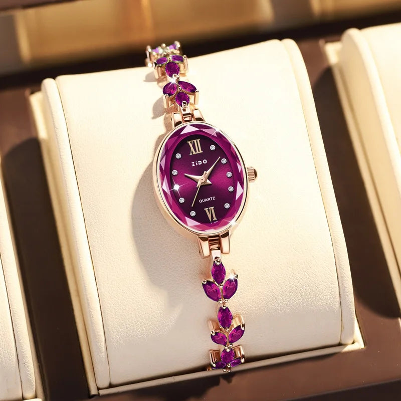 luckacco uthai v22 women's watches light luxury diamond inlaid female watch waterproof oval ladies fashion quartz bracelet wristwatch