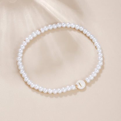 Luckacco New Fashion 26 Letter Bracelet Women Temperament Handmade Simulated Pearl Bead Bracelet For Women Jewelry Gift