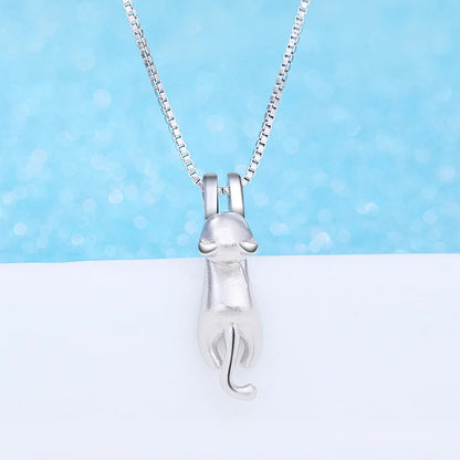 Luckacco Vintage 925 Sterling Silver Cat Necklaces For Women Luxury Elegant Jewelry Choker Jewellery Money 925