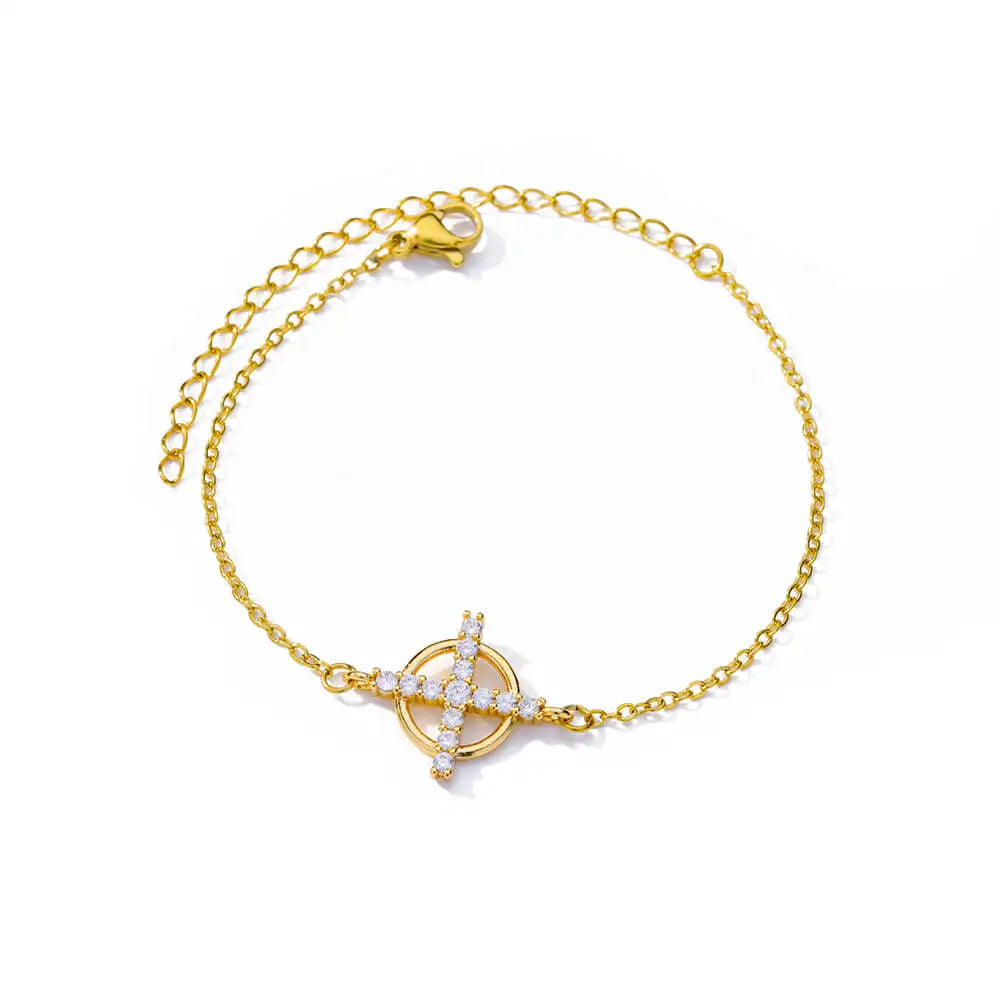 luckacco elegant zircon flowers bracelet for women girls charm gold color stainless steel plant bracelets luxury designer jewelry gifts