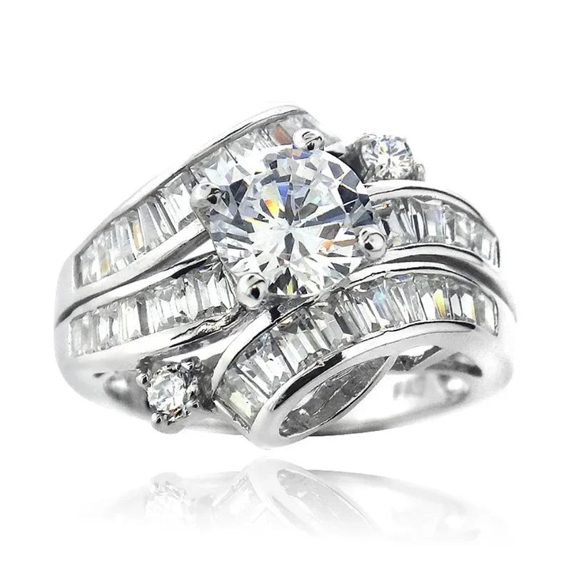 luckacco luxury marquis cut droplet ring women's gorgeous anniversary party jewelry noble  fashion engagement ceremony accessories