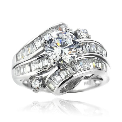 Luckacco Luxury Marquis Cut Droplet Ring Women's Gorgeous Anniversary Party Jewelry Noble  Fashion Engagement Ceremony Accessories