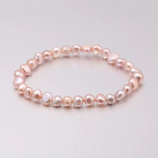 Luckacco High Quality 6-7 mm Freshwater Irregular Pearl Bracelets Natural Pearl Bracelet for Women Pearl Bracelet