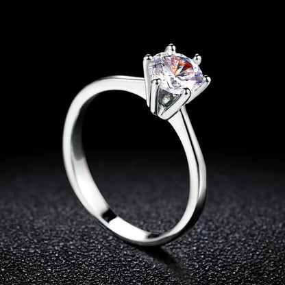 Luckacco Classic 1 Carat Crystal Wedding Ring For Women Zirconia Gold Color Engagement Anniversary Proposal Marriage Ring Jewelry R174