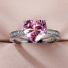 Luckacco Luxury Solitaire Women Heart Engagement Rings Pink Cubic Zirconia Proposal Rings For Girlfriend Anniversary Gift jewelry  rings