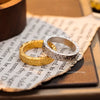 Luckacco 4mm Stainless Steel Broken Ice Rings Women Size 5/6/7/8/9/10# Gold Color Bling Finger Ring Wedding Band Jewelry Girlfriend Gifts