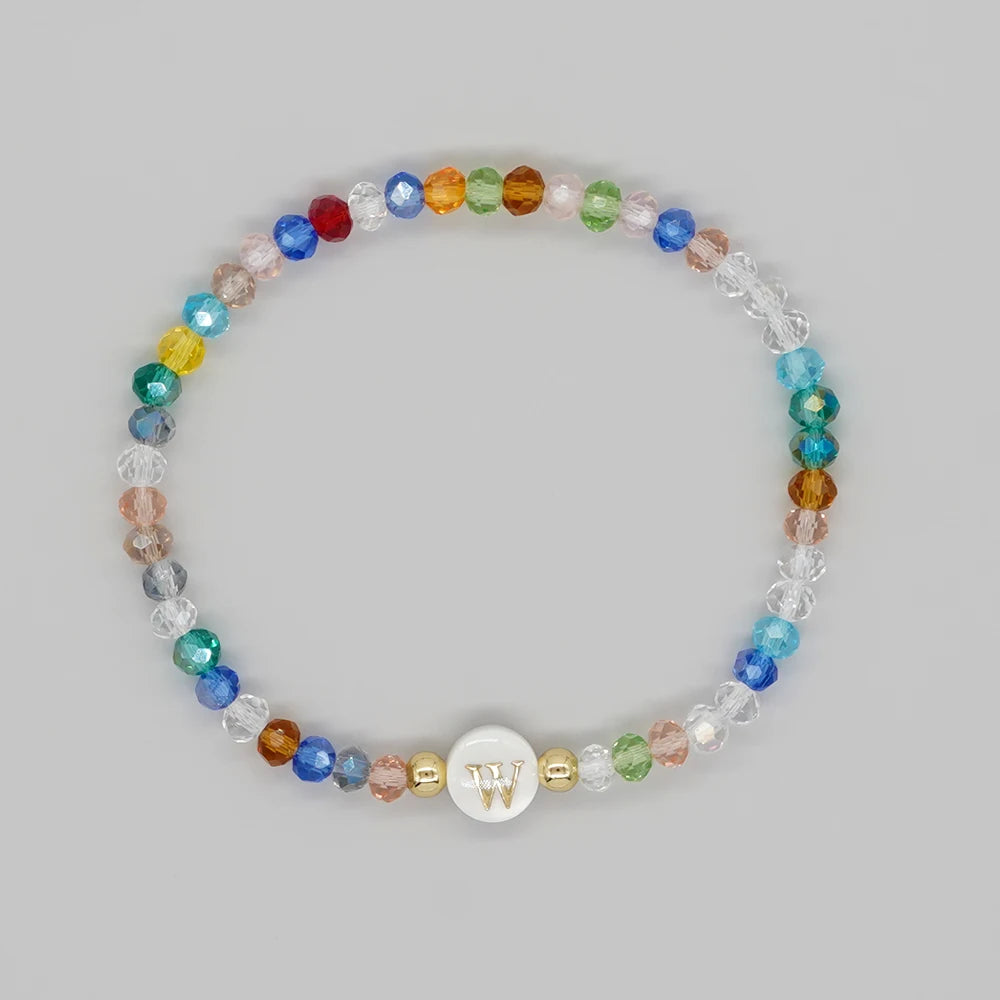 luckacco go2boho crystal shell letter a-z bracelets for women boho summer beach lucky fashion trend jewelry accessories surprise gifts