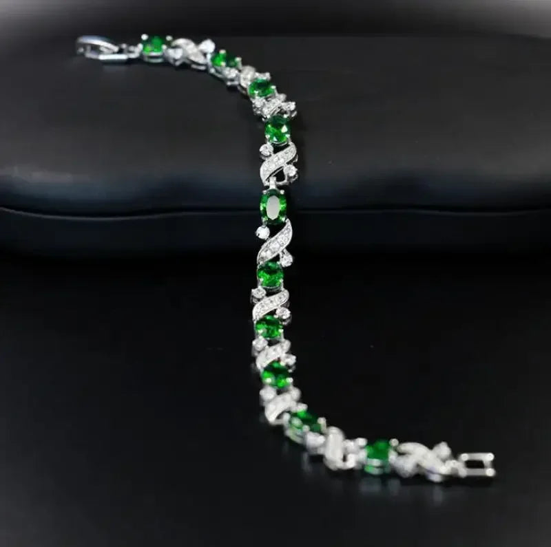luckacco exquisite shiny tennis ball shape crystal zircon bracelet for women fashion evening party jewelry girls gift