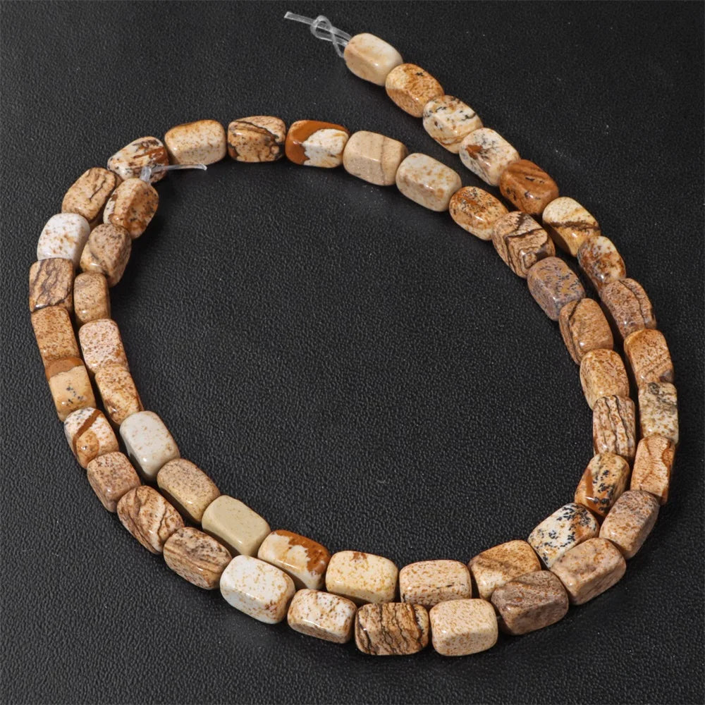 luckacco 4x6mm rectangle stone beads natural aventurine square shape crystal loose beads for jewelry making diy charm bracelet necklace