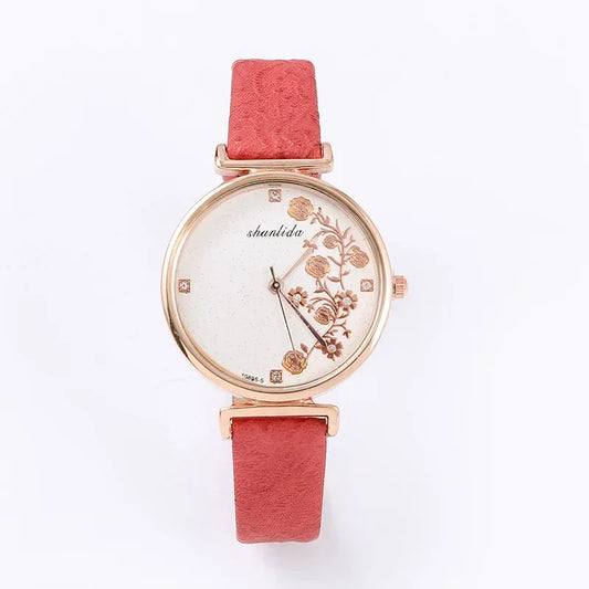 Luckacco Fashion Butterfly Women Watches 2025 Simple Brown Quartz Watch Vintage Leather Ladies Wristwatches Clock часы женские наручные