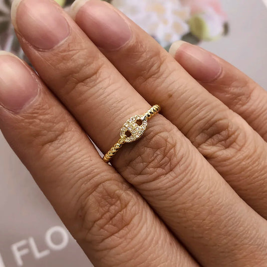 Luckacco Dainty Minimalist Stacking Ring For Women Trend Cubic Zircon Gold Color Crystal Finger Accessories for Female Jewelry Gift R737