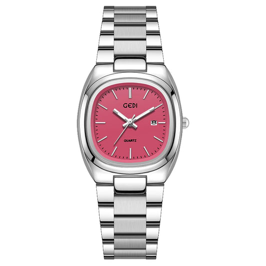 Luckacco Simple dual calendar women's watch high value solid steel waterproof watch ladies niche oval quartz watch