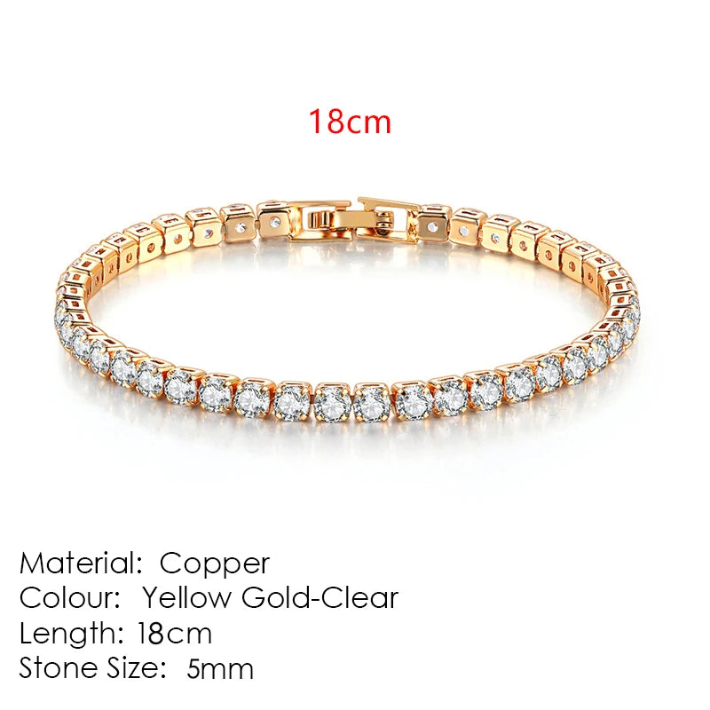luckacco fashion multicolor tennis bracelet for women 2.5/3/4/5mm zirconia charm designer tennis chain men bracelet wedding jewelry kc128