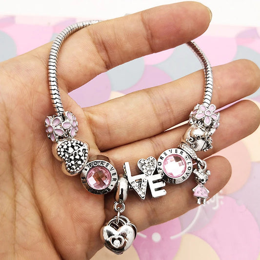Luckacco 16cm-21cm Luxury Cutterfly Snake Chain Bracelet Fit DIY Brand Bracelets For Women Men Jewelry Gift 2024 New Trend 41 Styles