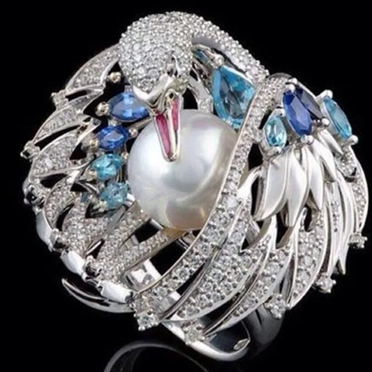 Luckacco Exquisite Unique Spider Fog Finger Rings for women Shiny CZ Crystals Stone Animal  Rings Female Anel accessories gifts