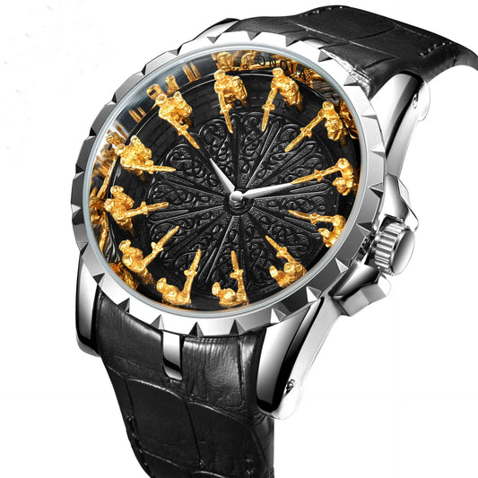 Luckacco UTHAI CQ312 Medieval style men's waterproof twelve knight quartz watch and the best choice for gift giving occasions