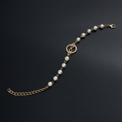 Luckacco Hot Rhinestone Pearl Bracelet For Women Girls Cross Butterfly Starfish Love Wing Adjustable Fashion Bracelet Friendship Jewelry