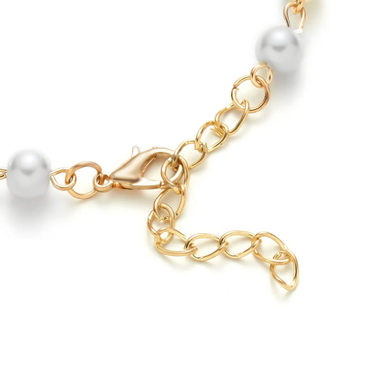 Luckacco Hot Rhinestone Pearl Bracelet For Women Girls Cross Butterfly Starfish Love Wing Adjustable Fashion Bracelet Friendship Jewelry
