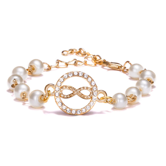 Luckacco Hot Rhinestone Pearl Bracelet For Women Girls Cross Butterfly Starfish Love Wing Adjustable Fashion Bracelet Friendship Jewelry