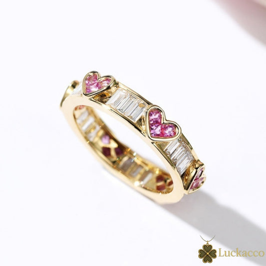 Luckacco  Colors Shiny Cubic Zircon Women Rings Gold Color Female Daily Wear Stylish Colorful Rings Anniversary Girl Gift Jewelry